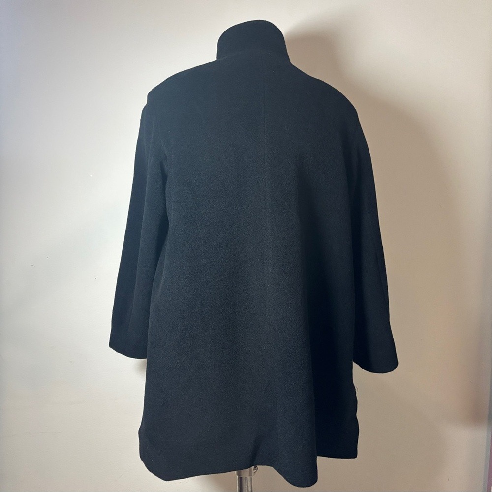 $1200 Designer Cinzia Rocca Angora‎ Wool Coat Flared Black Peacoat Italy - Picture 7 of 15